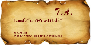 Tamás Afrodité névjegykártya
